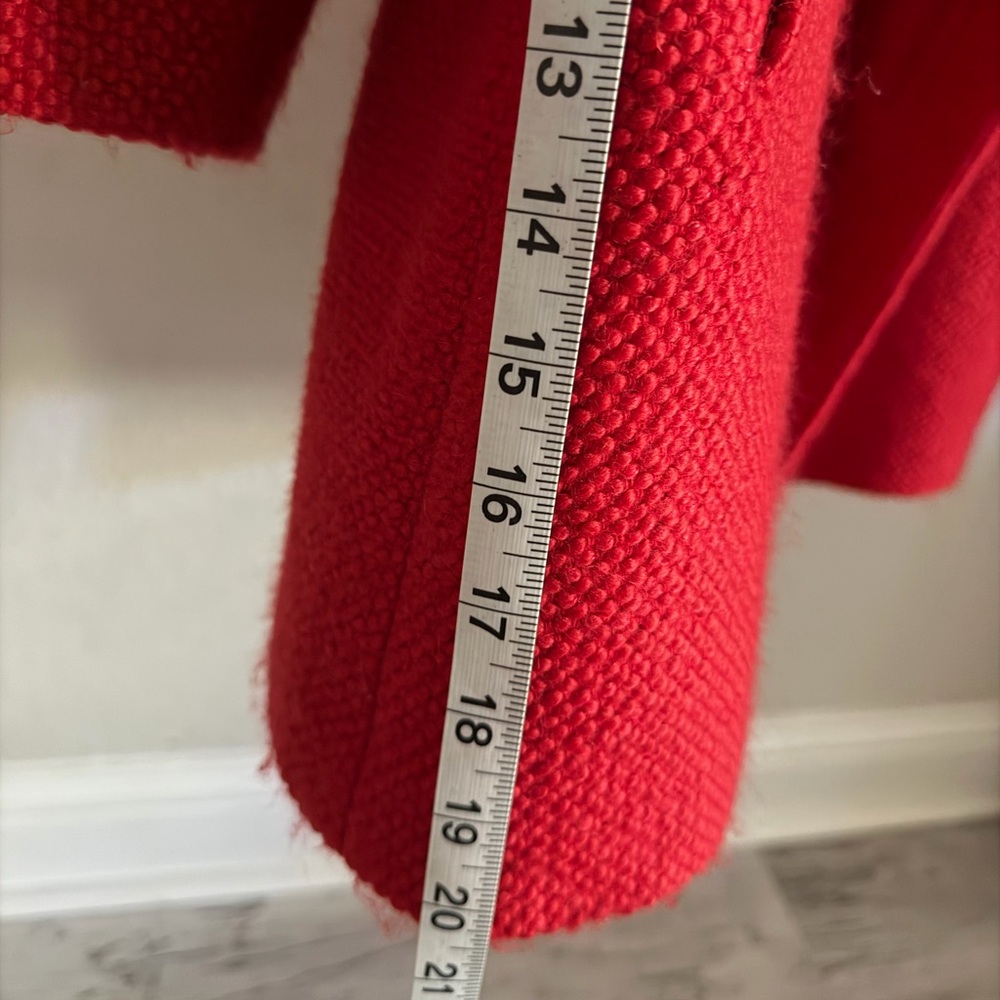 Talbots Wool Women's Red Pea Coat - Picture 5 of 6